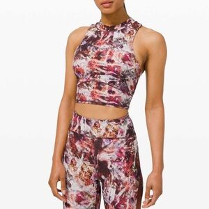 Lululemon everlux and mesh cropped tank 10 urbantricity multi dark